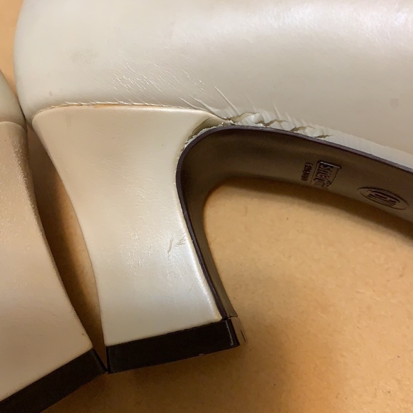 I ❤️Comfort leather WHITE PUMPS HEELS SZ 7.5 BRAZIL VINTAGE RETRO I LOVE COMFORT - Picture 15 of 16